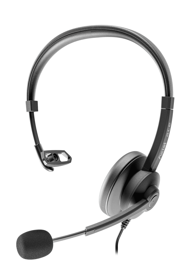 Casti Head-band Axtel AXH-ACEUCM, Wired, noise-canceling, negru — miniatură