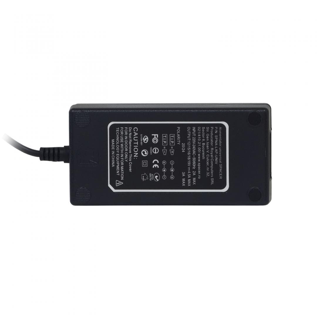 Incarcator Laptop SPACER SPAL-LAP-UNIV, 96W, Negru — miniatură