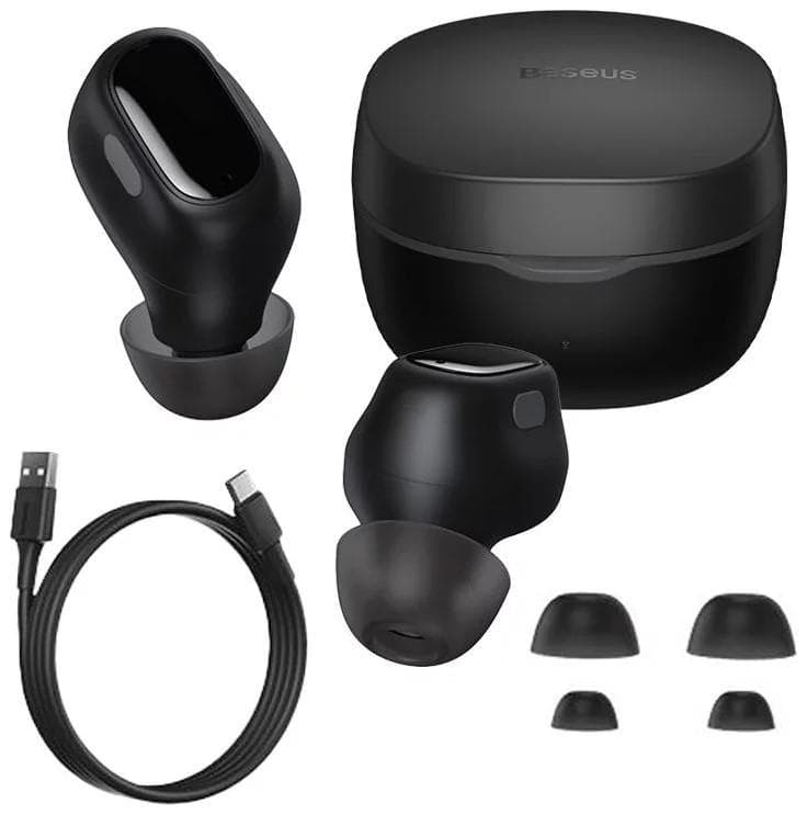 Casti In-ear Baseus WM01, Wireless, Negru — miniatură