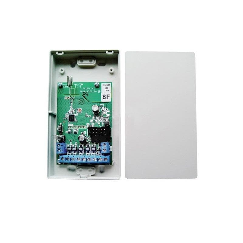 Receptor pentru detectoare DSC DSCR-4F din seria WLS, 5 iesiri de releu, Maxim 180 detectoare, Programare prin SIM-DLINK, Semnalizare conditii de probleme, baterie descarcata, sabotaj si supervizare, alocare individuala per port