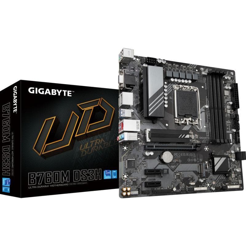 Placa de baza Gigabyte B760M DS3H, Socket 1700, DDR5, Micro-ATX
