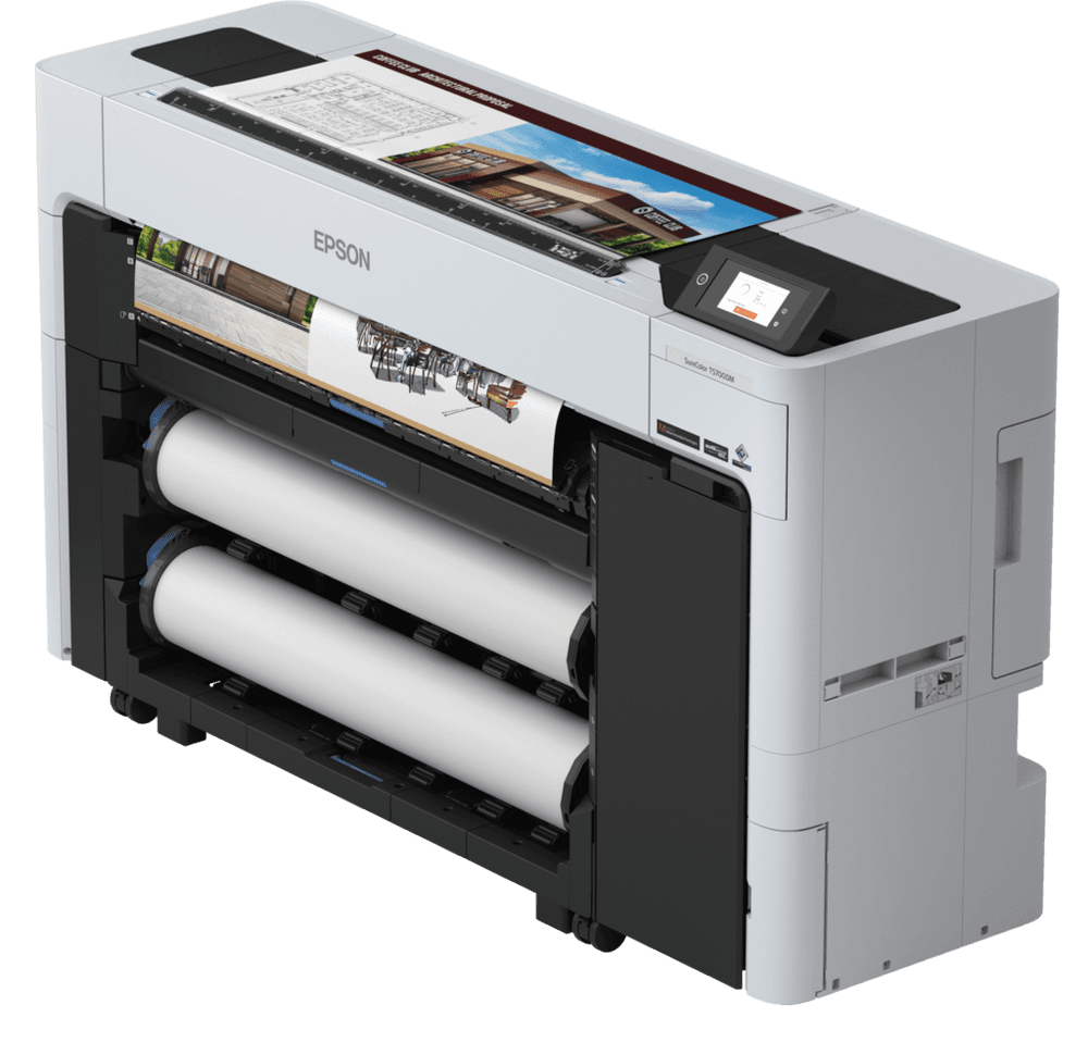 EPSON SC-T5700DM A0 LARGE FORMAT TECHNICAL PRINTER, Tehnologie: Ultrachrome® XD3, 6 culori, Rezolutie printare: 1200 x 2400 DPI, Formate hartie:A0, A1, A2 (42.0x59.4cm), A3 (29.7x42.0 cm), A4 (21.0x29.7 cm), 17" (43.2 cm) Roll, 24" (61.0 cm) Roll, 36" (91.4 cm) Roll, Capacitate diametru rola: Roll — miniatură