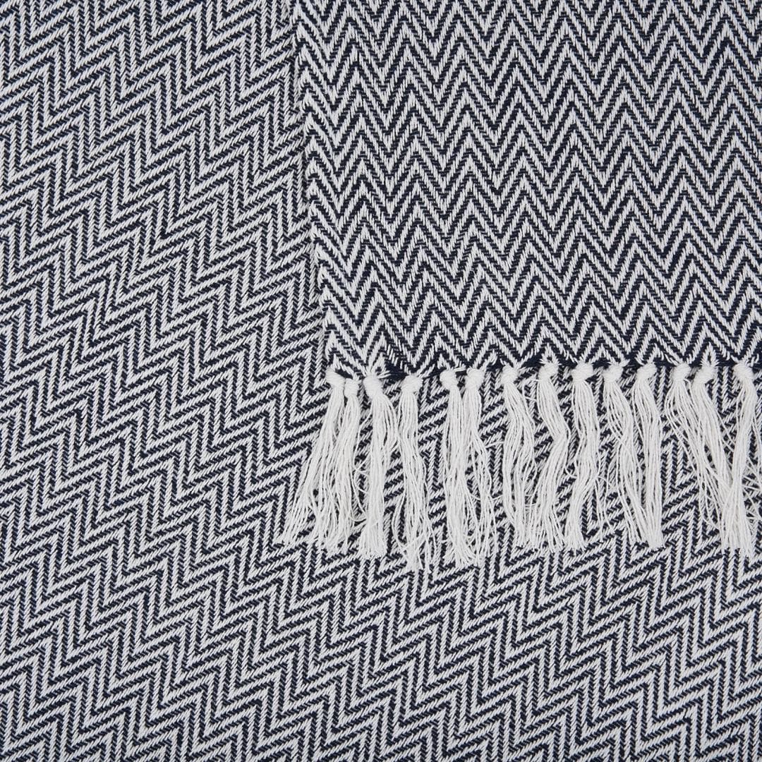 CUVERTURA PLED 200X220 CM ZAG BLACK — miniatură