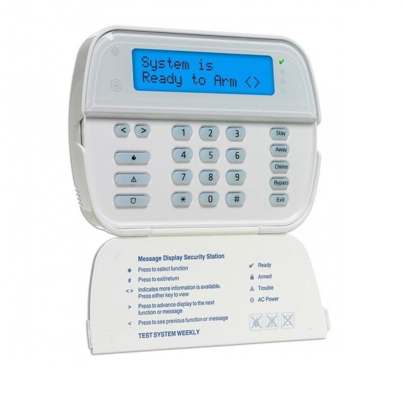 Tastatura wireless DSC WT5500P LCD pentru centrala ALEXOR, Se poate monta pe perete sau pe birou, Cu cititor proximitate, Pentru armare/dezarmare inglobat