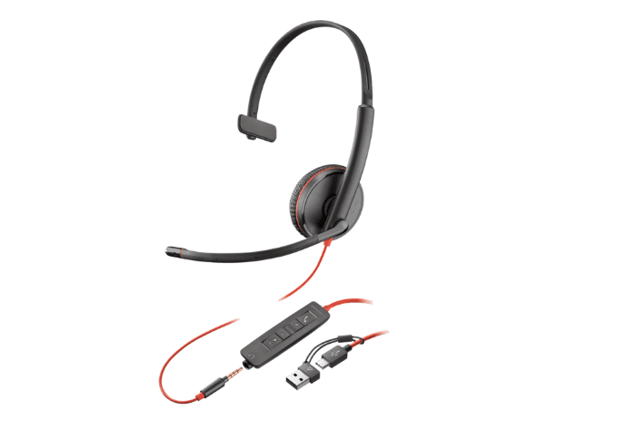 Casti Head-band Poly Blackwire 3215, Wired, Negru