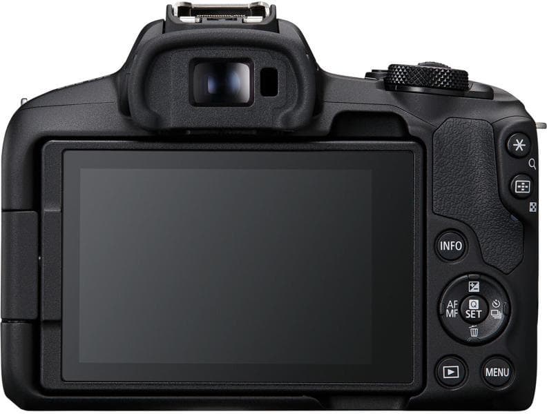 Aparat foto Canon Eos R50 BLACK KIT + Obiectiv RF-S 18-150mm f/3.5-6.3 IS STM, mirrorless, 24.2 Megapixeli, Procesor Digic X, Montura RF, Senzor APS-C 22.3 x 14.9mm, Aspect 3:2, Focalizare: Dual Pixel CMOS AF II, 100 % pe orizontală şi 100 % pe verticală (selectare automată), 90 % pe orizontală şi — miniatură