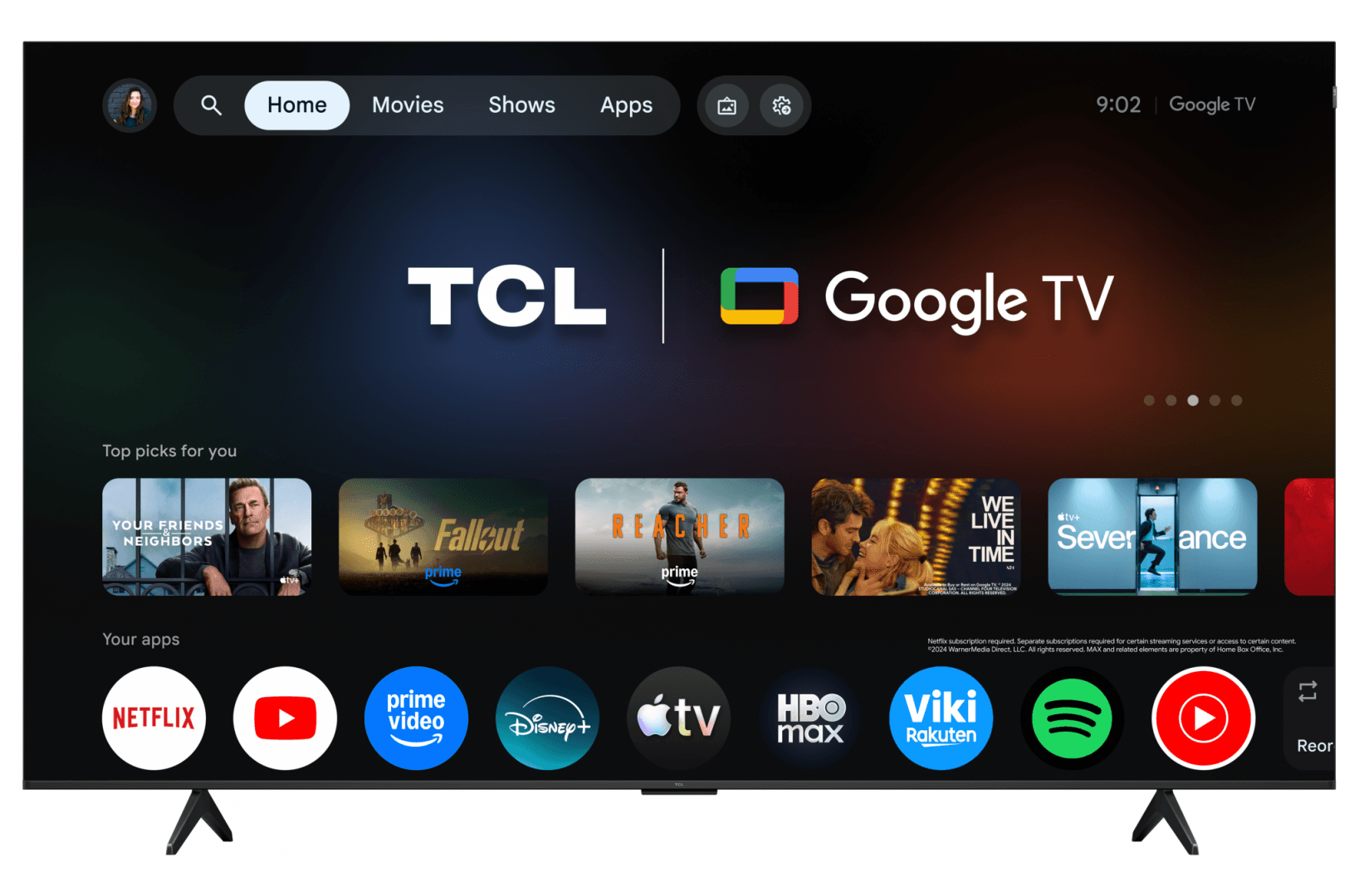 Televizor TCL QLED 85QLED780L, 214 cm, Smart Google TV, 4K, Onkyo (Model 2026) — miniatură