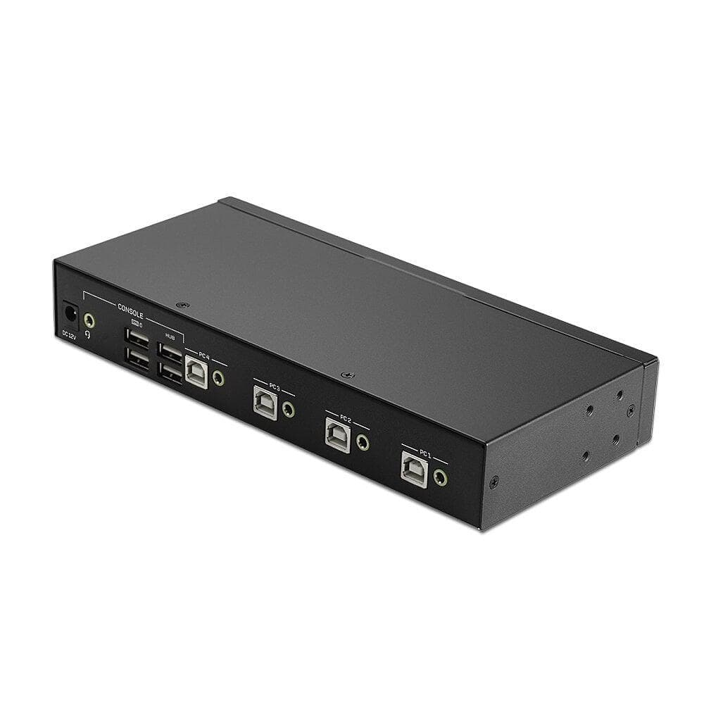 Switch Lindy LY-32166, 4 Port USB 2.0 & Audio, negru — miniatură