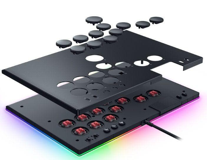 Controller Razer Kitsune All Buton Optical Arcade pentru PS5 si PC, iluminare RGB Chroma, conexiune USB-C, negru — miniatură