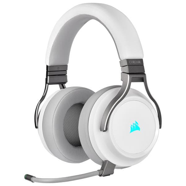 Casti Gaming Head-band Corsair Virtuoso RGB, Wireless/Wired, Alb