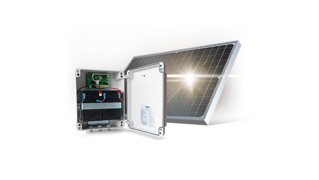 KIT PANOU SOLAR 24V Voltaj: 24V Curent iesire: 10A Capacitate baterie: 28Ah Grad protectie: IP65 Greutate: 9.5 Kg Dimensiuni: 300 x 250 x 120 mm Consum in stand-by: 0.15W Voltaj maxim panou solar: 50V Curent panou solar: 2A Putere: 2 x 30W Putere iesire: 240 W Temperatura de functionare: -25ºC la