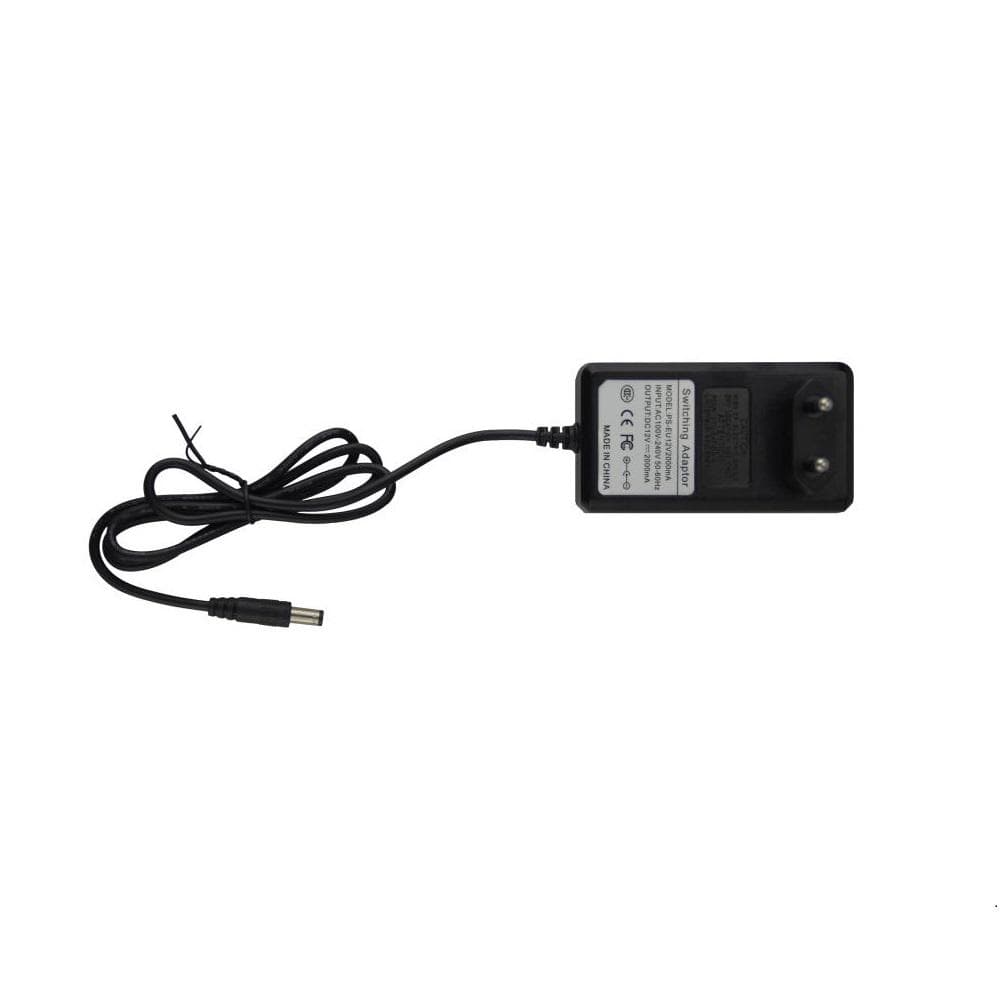 Sursa alimentare LN-EU12V2A; Tensiune intrare: AC 110--240V; Tensiune iesire: DC 12V 2A 24W; Input Frequency: 50Hz-60Hz; Dimensiune conector tata: 1.2M lungime 26 AWG cu 5.5*2.1*10mm; Protectie la scurt-circuit, supratensiune, supraincalzire; greutate: 100g — miniatură