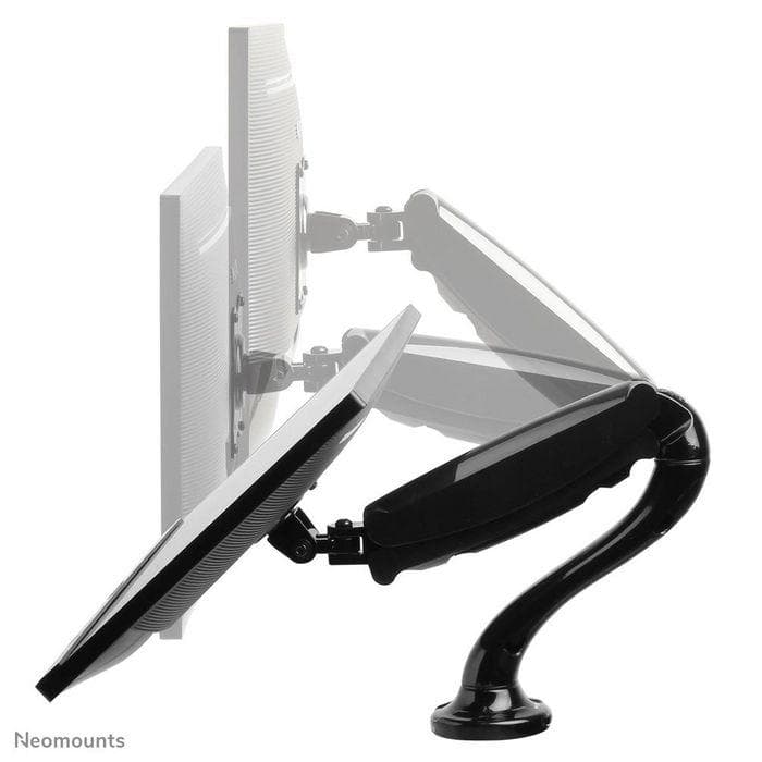 Brat de birou pt monitor Neomounts 10-30” 6kg VESA max 100x100, negru — miniatură