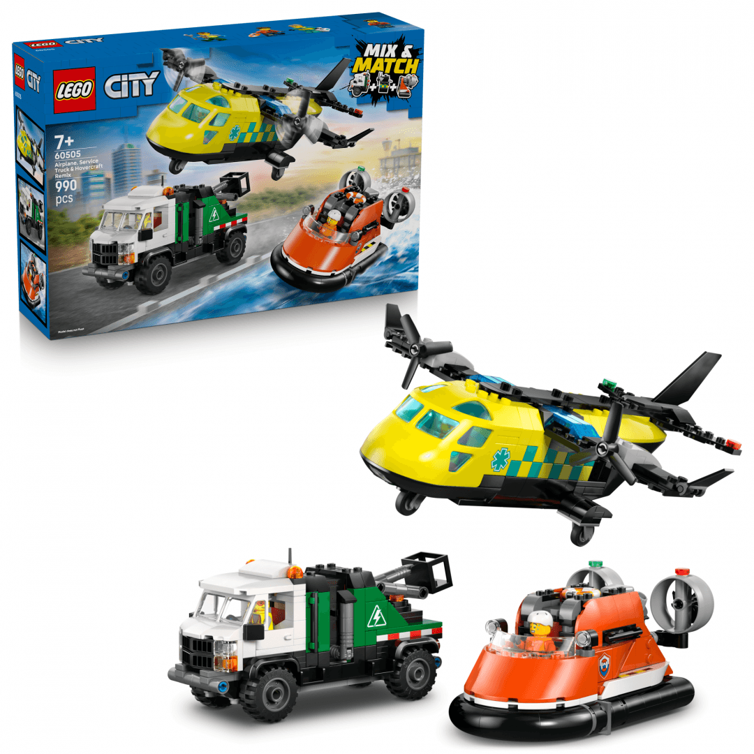 AVION,AUTOSPECIALA DE SERVICE SI AEROGLISOR IN VERSIUNI ADAPTATE LEGO60505
