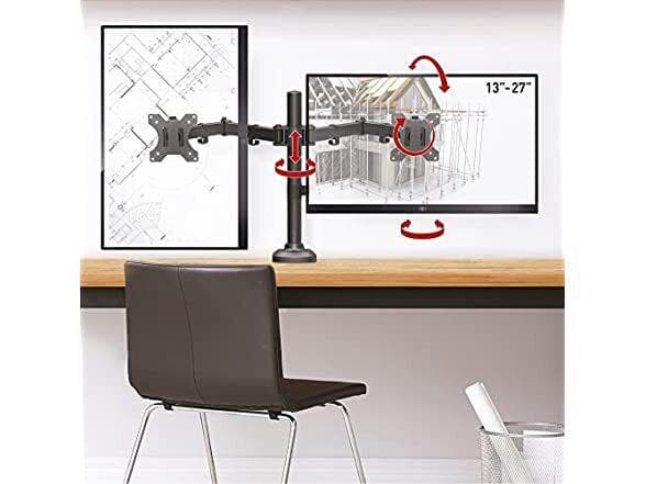 Suport monitor Barkan M142T full motion, pentru monitoare de 13"-27", greutate maxima suportata per ecran 5 kg, VESA max. 100x100mm, negru — miniatură