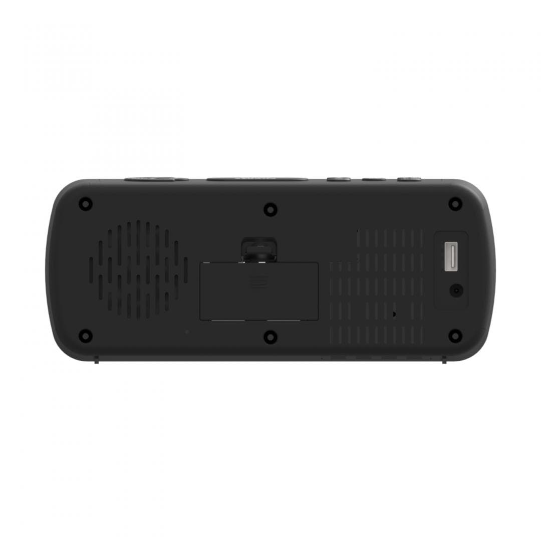 Radio ceas digitla Akai cu afisare temperatura si umiditate, putere de ieșire: 0,5-0,6 W, sensibilitate 14-16dB, afișaj LED de 1,5", negru — miniatură
