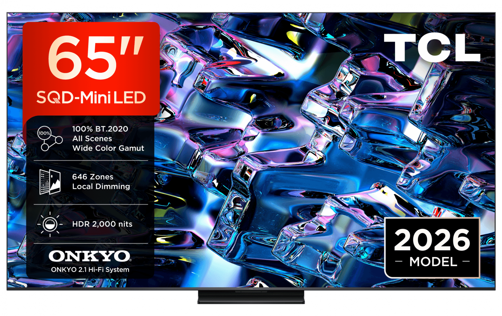 Televizor TCL SQD-MiniLED 65MSQLED80L, 164 cm, Smart Google TV, 4K, Onkyo (Model 2026)