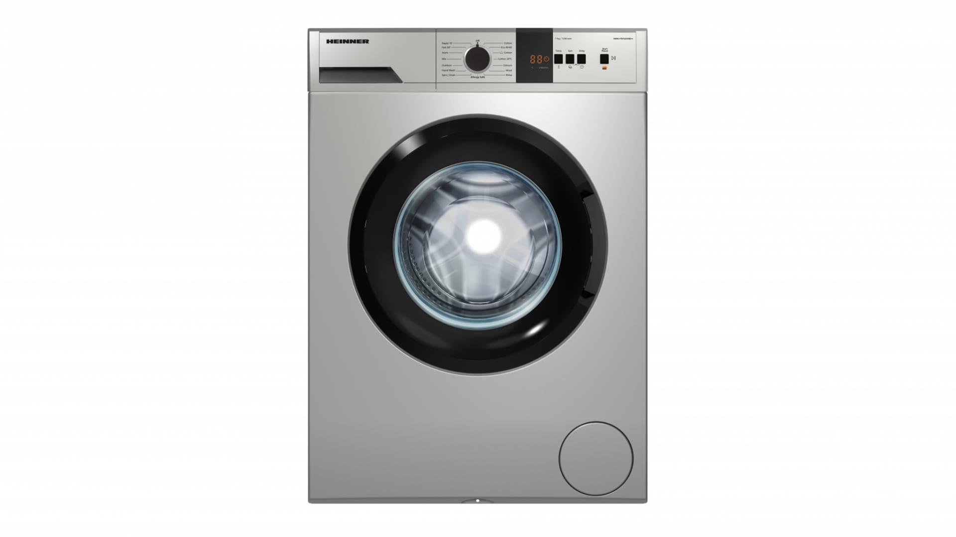 Masina de spalat rufe HEINNER HWM-VT0712CHSD++, 7 kg, 1200 rpm, Clasa: D, Argintiu