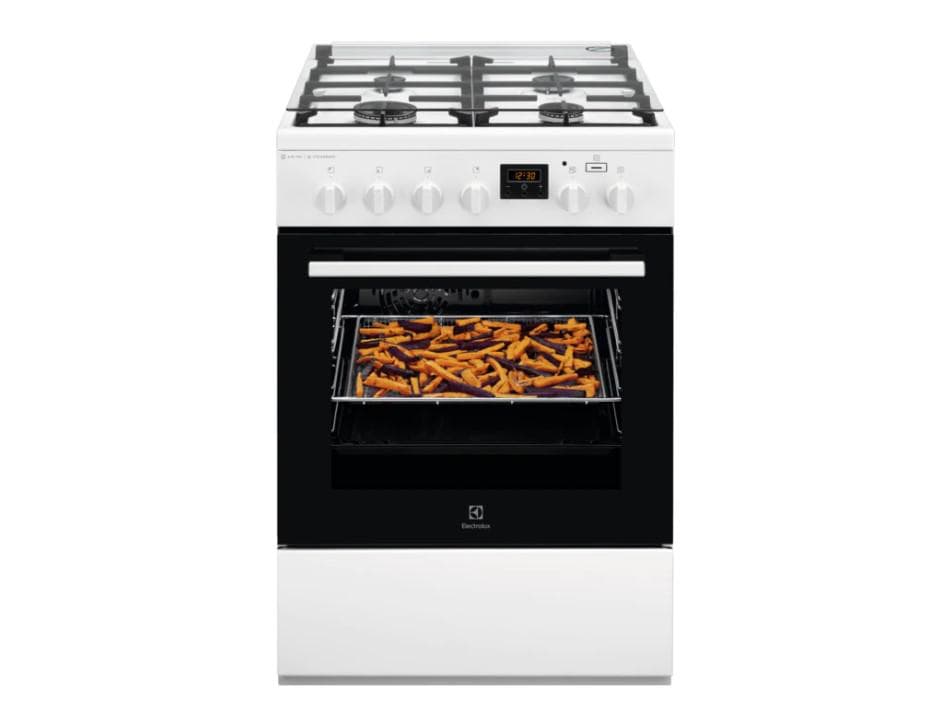 60x60 cm; Mixt; 4 arzatoare gaz; Gratare fonta; Cuptor electric multifunctional (11 functii); Plus Steam -gatire cu abur; AirFry; Siguranta plita; Timer cu display electronic; Aprindere integrata; Iluminare cuptor; Grill electric; Usa cu 2 straturi de geam detasabile; 1 tava emailata+1 tava AirFry