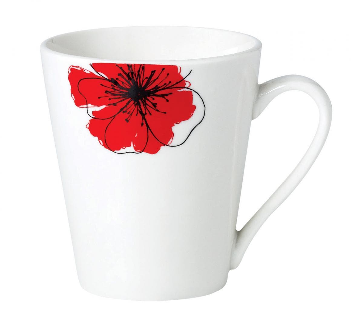 CANA PORTELAN 310 ML, RED FLOWERS,VANORA HOME — miniatură