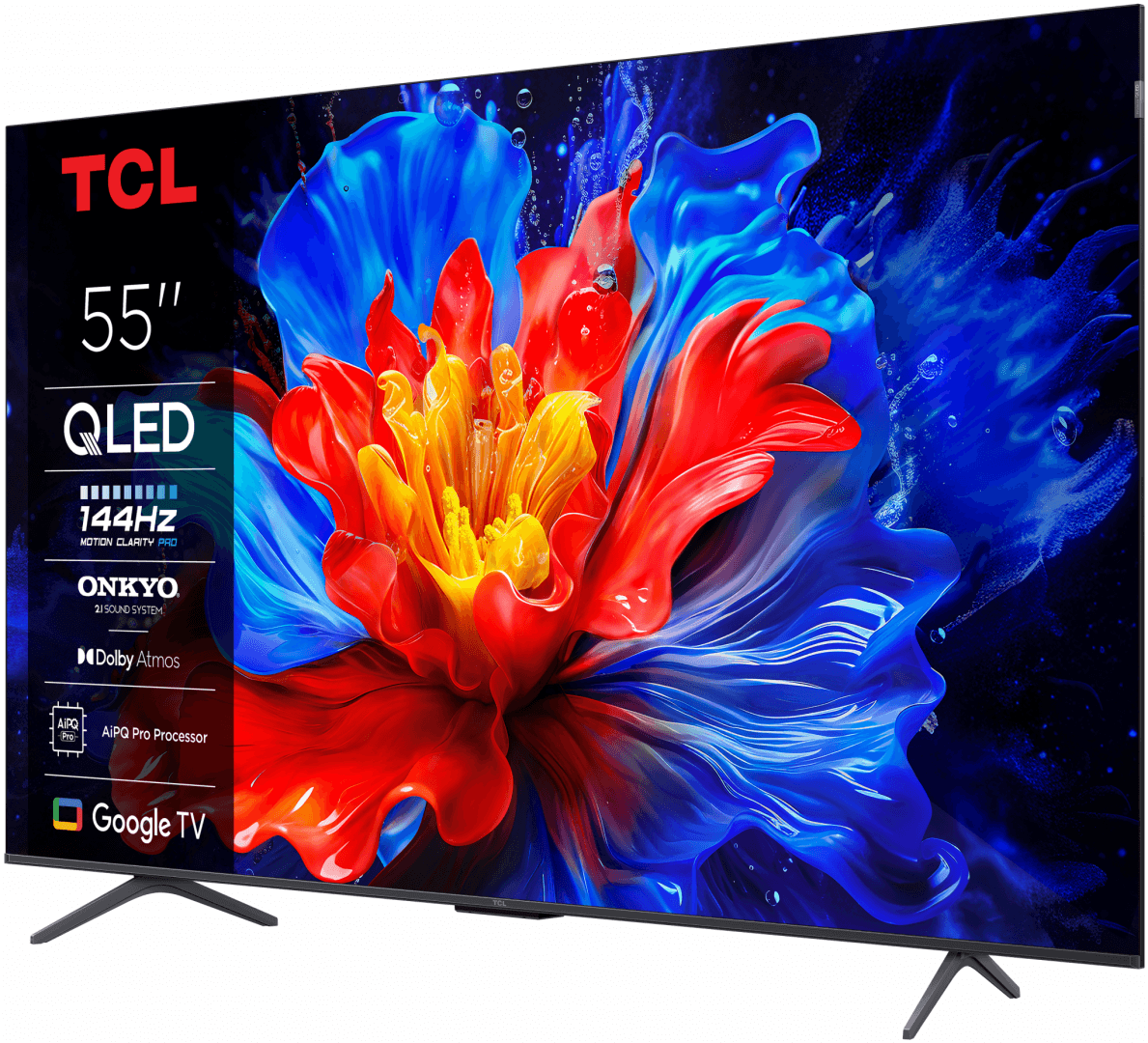 Televizor TCL QLED 55P81K, 139 cm, Smart Google TV, 4K Ultra HD, 144Hz, Onkyo — miniatură