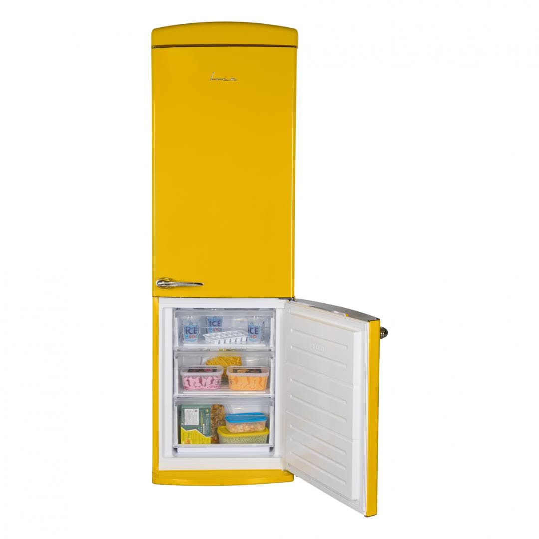 Combina frigorifica FRAM FC-VRR341YLE++, 340 l, Clasa E, Galben — miniatură