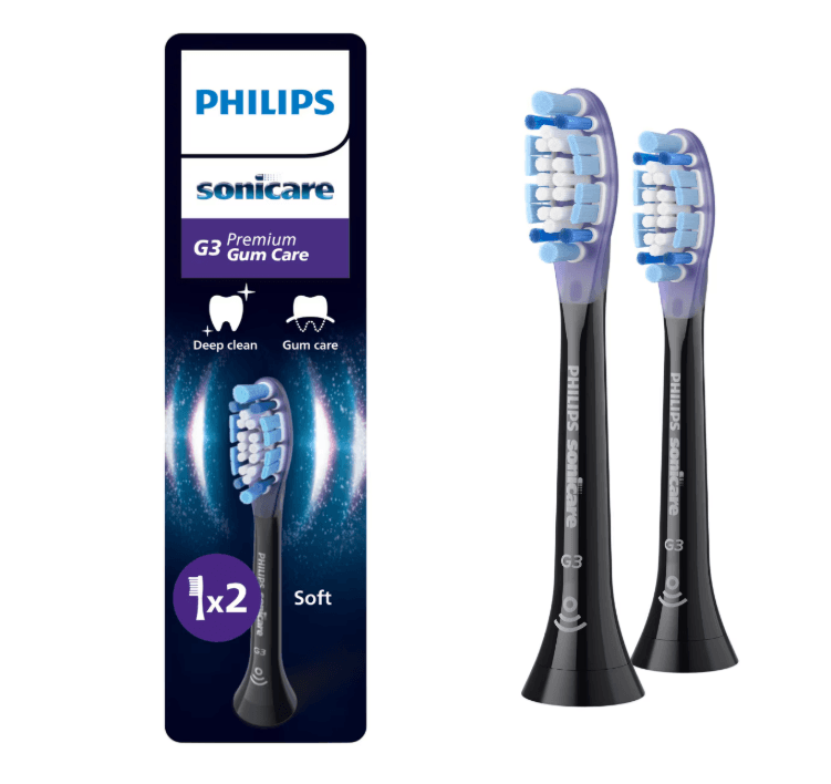 Rezerve PHILIPS Sonicare Gum Care HX9052/88, Pachet de 2 capete de periere, Standard, Click-on, Sincronizarea modurilor BrushSync, Negru, L x A x I (mm) 60x25.7x230.5