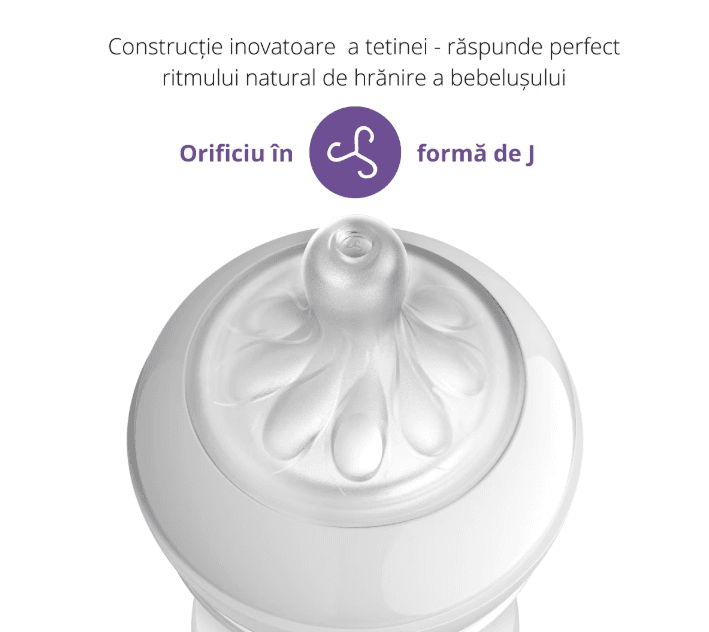 Biberon Philips Avent Natural Response SCY900/01, 125 ml, tetina care functioneaza ca sanul mamei, cu debit 2, tetina fara scurgeri, +0 luni, fara BPA, usor de curatat — miniatură