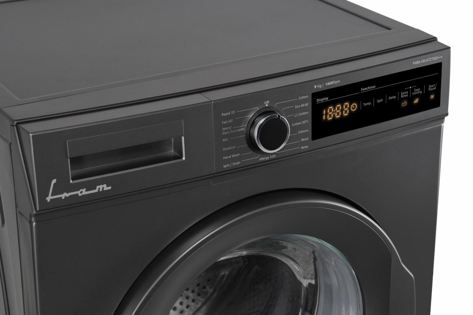 Masina de spalat rufe FRAM FWM-V914T2TSD+++, 9 kg, 1400 rpm, Clasa: D, Gri — miniatură