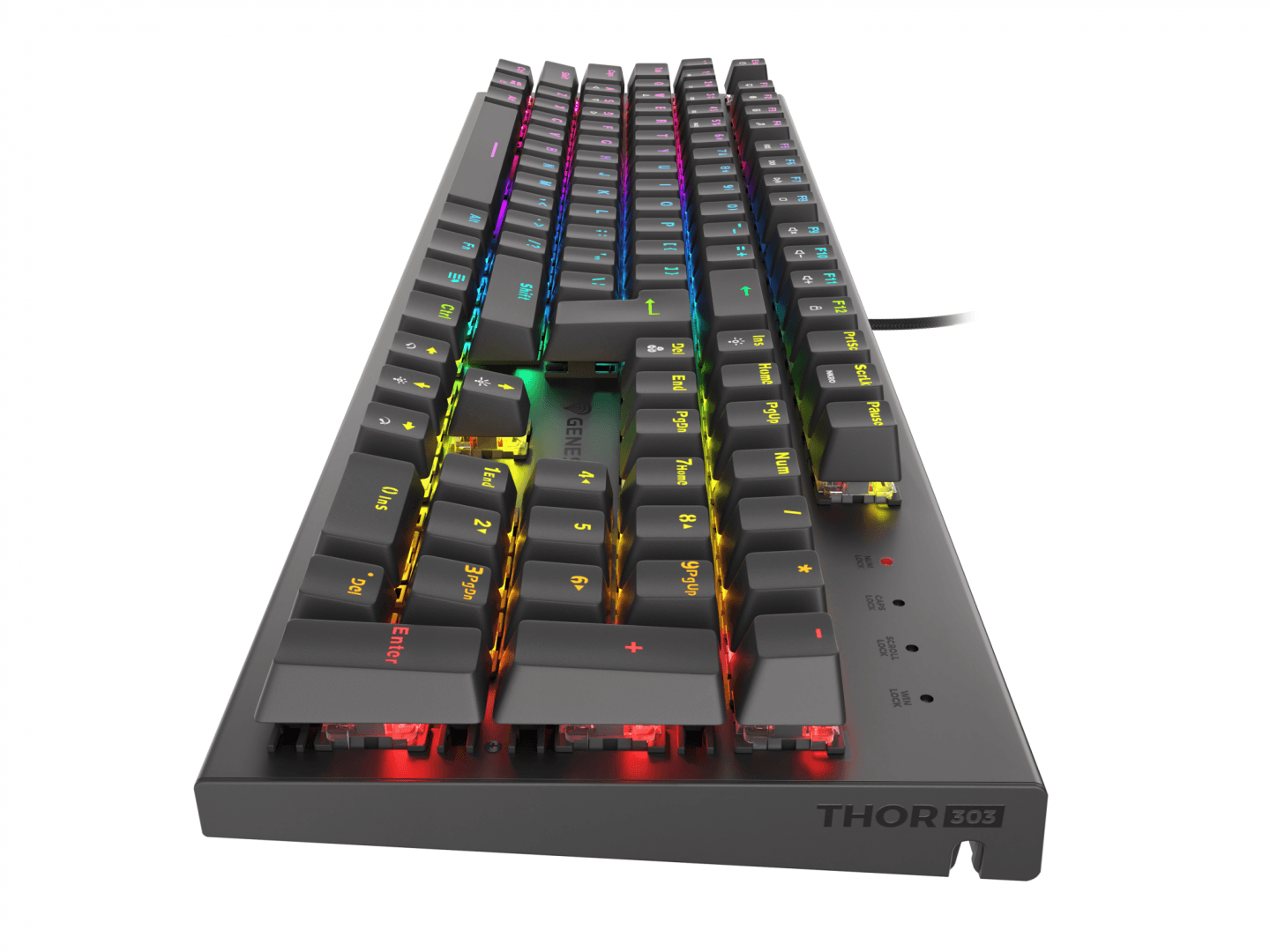 Tastatura Mecanica Gaming Genesis Thor 303, RGB, USB, negru — miniatură
