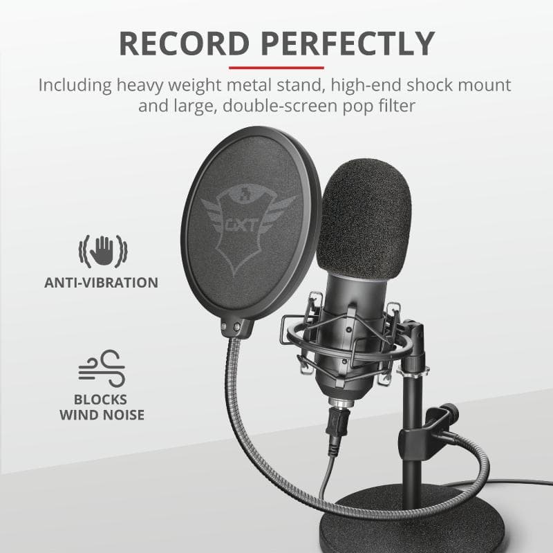 Microfon Trust GXT 252 Emita Streaming, tip Condenser, USB — miniatură