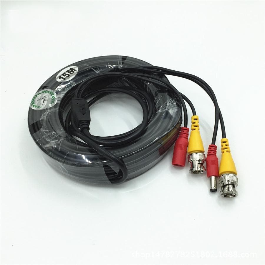 Cablu video si alimentare 15 metri LN-EC04-15M; conectori DC si BNC; Video Power: 26 AWG; Insulation: 1.3mm Colourless PE; Power Conductor: 21 AWG x 2C Red/Black ID: 1.35mmPVC; Outer Jacket: 4.4mm PVC Black — miniatură