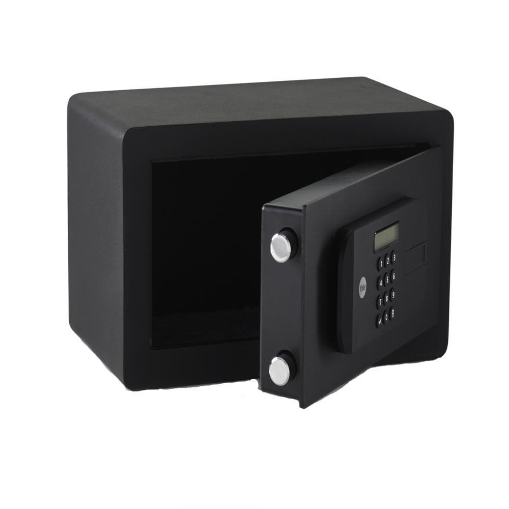Seif compact de inalta siguranta Yale, 200x350x200 mm YSEB/200/EB1; Caracteristici: Ușa tăiată cu laser-întărită cu placă armată anti- forare; Mecanism deschidere ușă automat; Încuietoare motorizată cu nivel de securitate ridicat; Blocare timp de 1min în cazul introducerii unui cod greșit de 3 ori