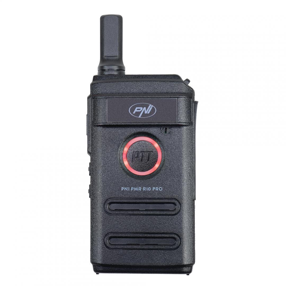 Statie radio portabila PNI PMR R10 PRO, 446MHz,0.5W, Monitor, Scan, coduri CTCSS DCS, Distanta de lucru: 5km, 16 canale, Putere de emisie: 0.5w, Acumulator Li-Ion 3,7 V (1500 mAh), Dimensiuni: 52 x 20 x 122 mm (antena inclusa), Greutate: 88g — miniatură