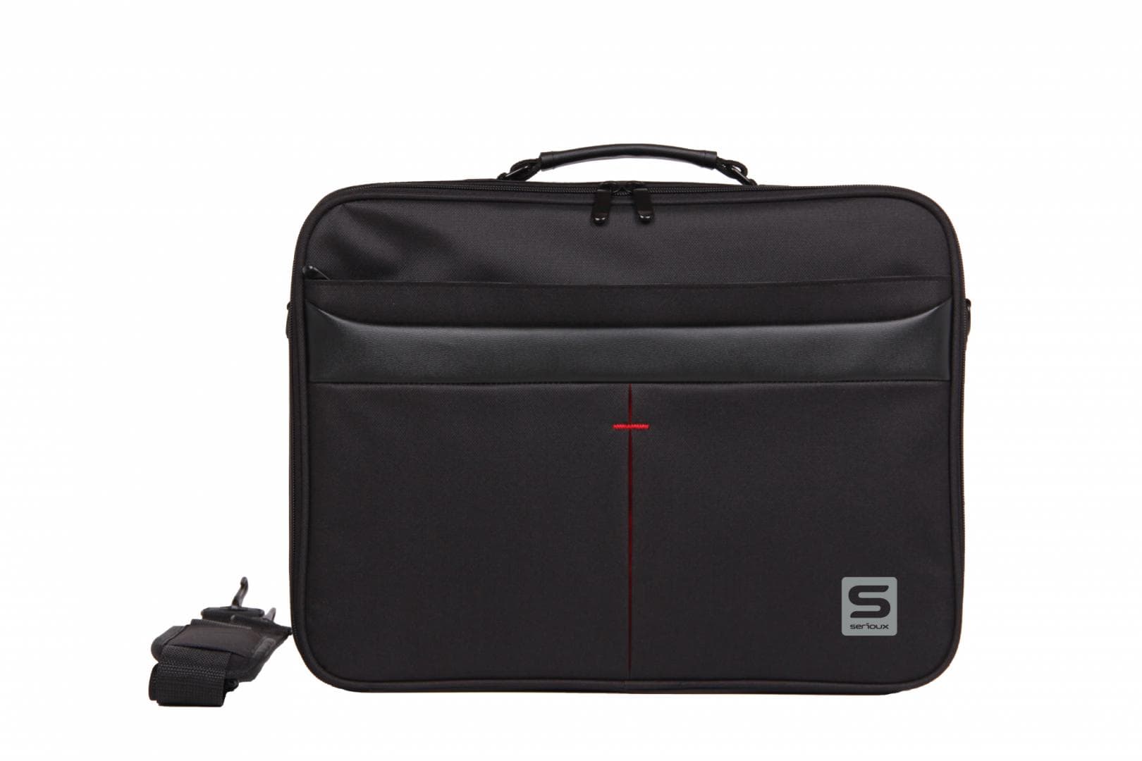 Geanta notebook Serioux, SRX-8444, dimensiuni 40 x 30 x 6 cm, compartiment laptop: max 15.6", bretea spate pentru prindere troller, curea de umar ajustabila, material poliester — miniatură