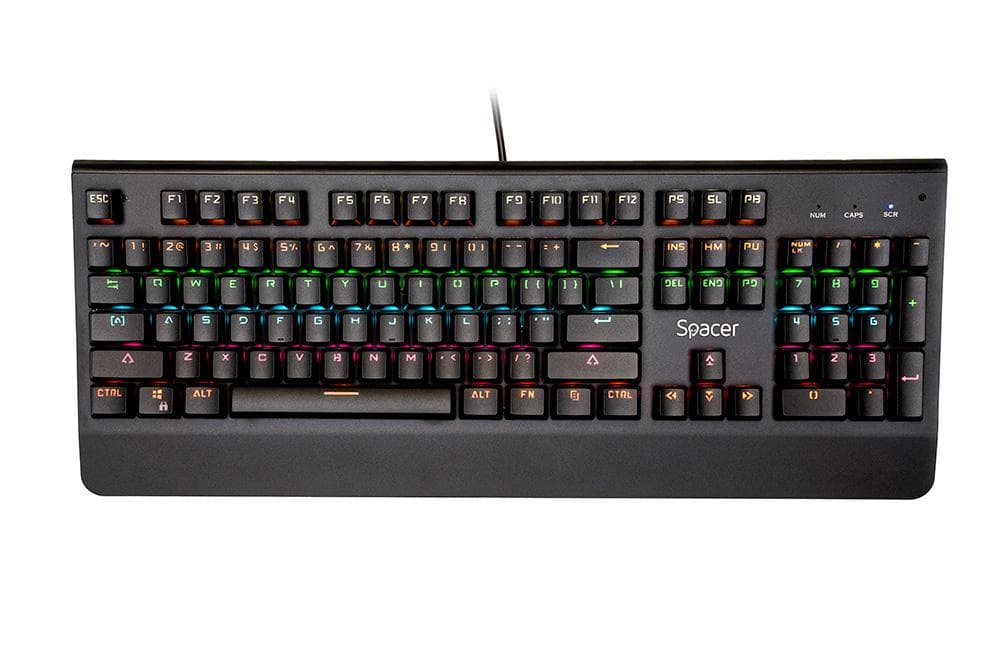 Tastatura Mecanica Gaming SPACER SPKB-MK-01, RGB, USB, Negru — miniatură