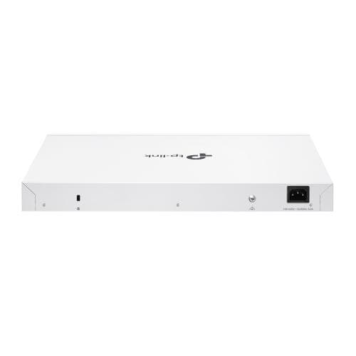 Switch TP-Link cu 52 de porturi, 48× 10/100/1000 Mbps PoE+ RJ45 Ports (Auto Negotiation/Auto MDI/MDIX),4× Gigabit SFP Slots, capacitate switch 104 Gbps, dimensiuni 17.3×13.0×1.7 in (440×330×44 mm) — miniatură