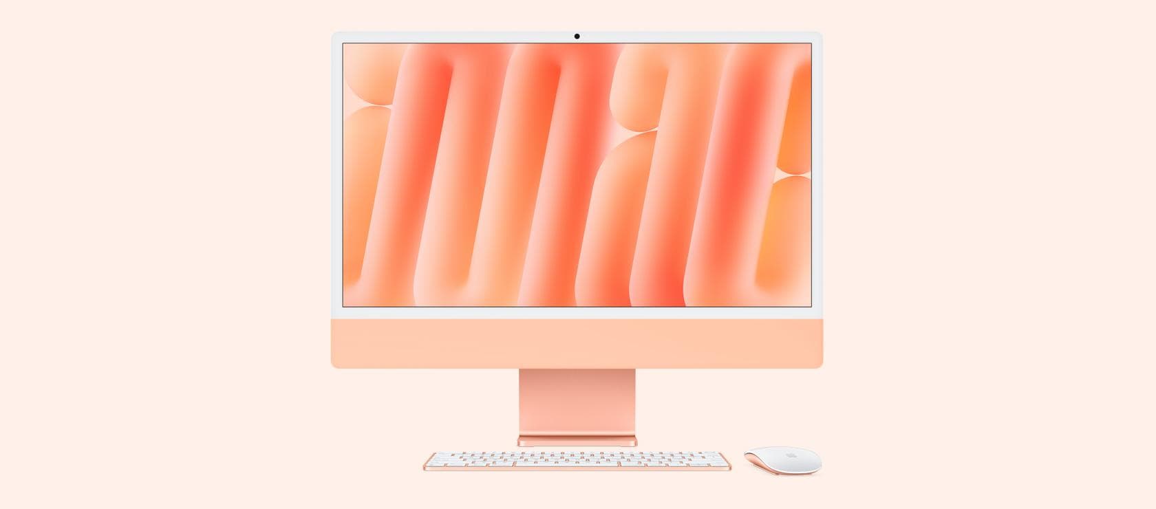 Apple iMAC 24" Retina 4.5k/ Apple M4 (CPU 8-core, GPU 8-core, Neural Engine16-core)/16GB/256GB - Orange - INT KB (2024) — miniatură