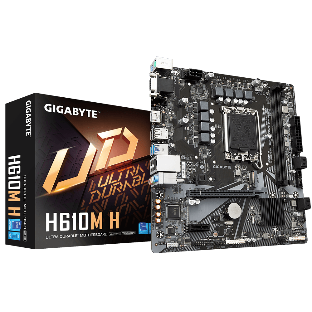 Placa de baza Gigabyte H610M H, LGA 1700, DDR5, Micro-ATX — miniatură