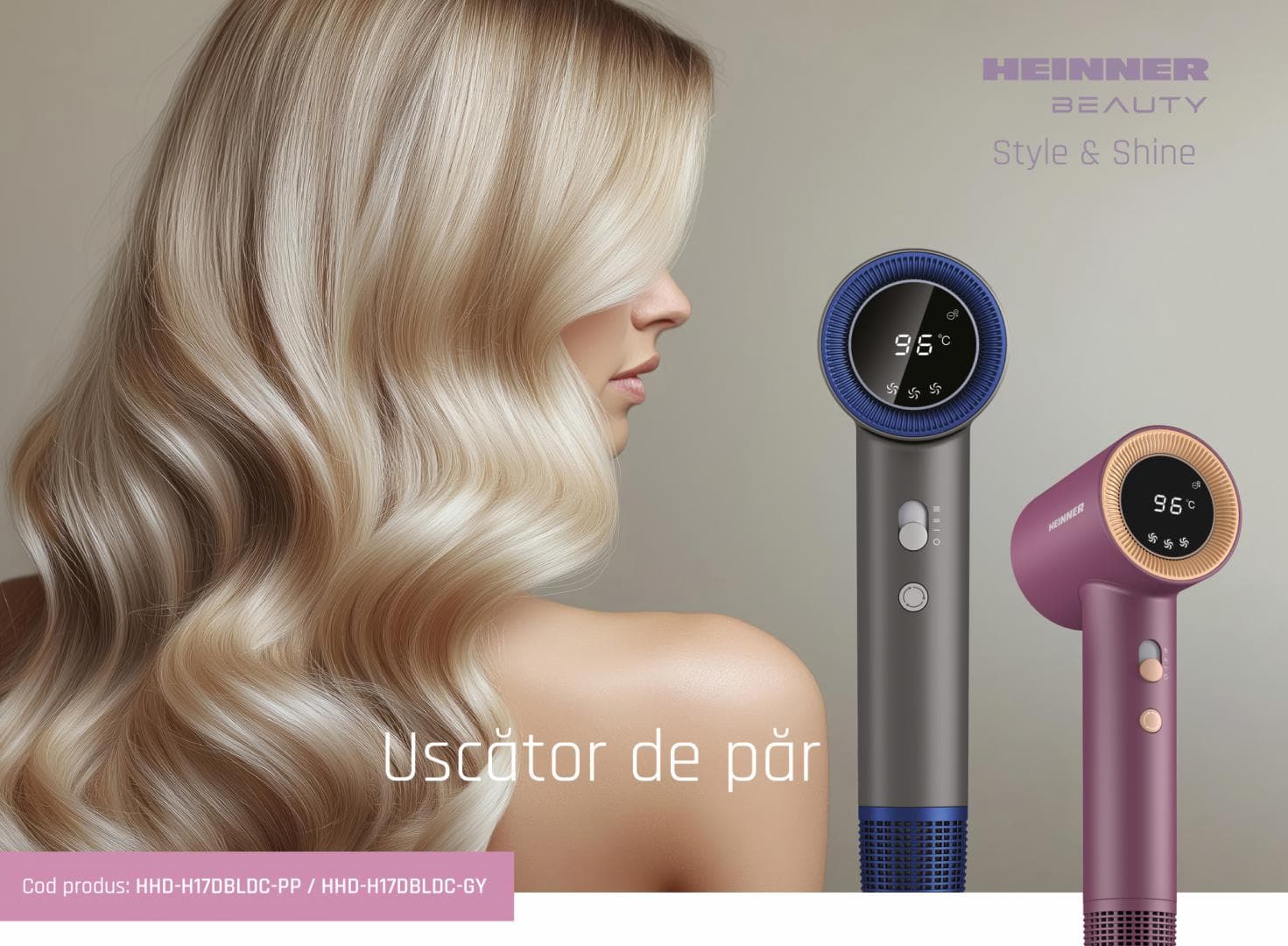 USCATOR DE PAR PROFESIONAL HEINNER HHD-H17DBLDC-GY — miniatură
