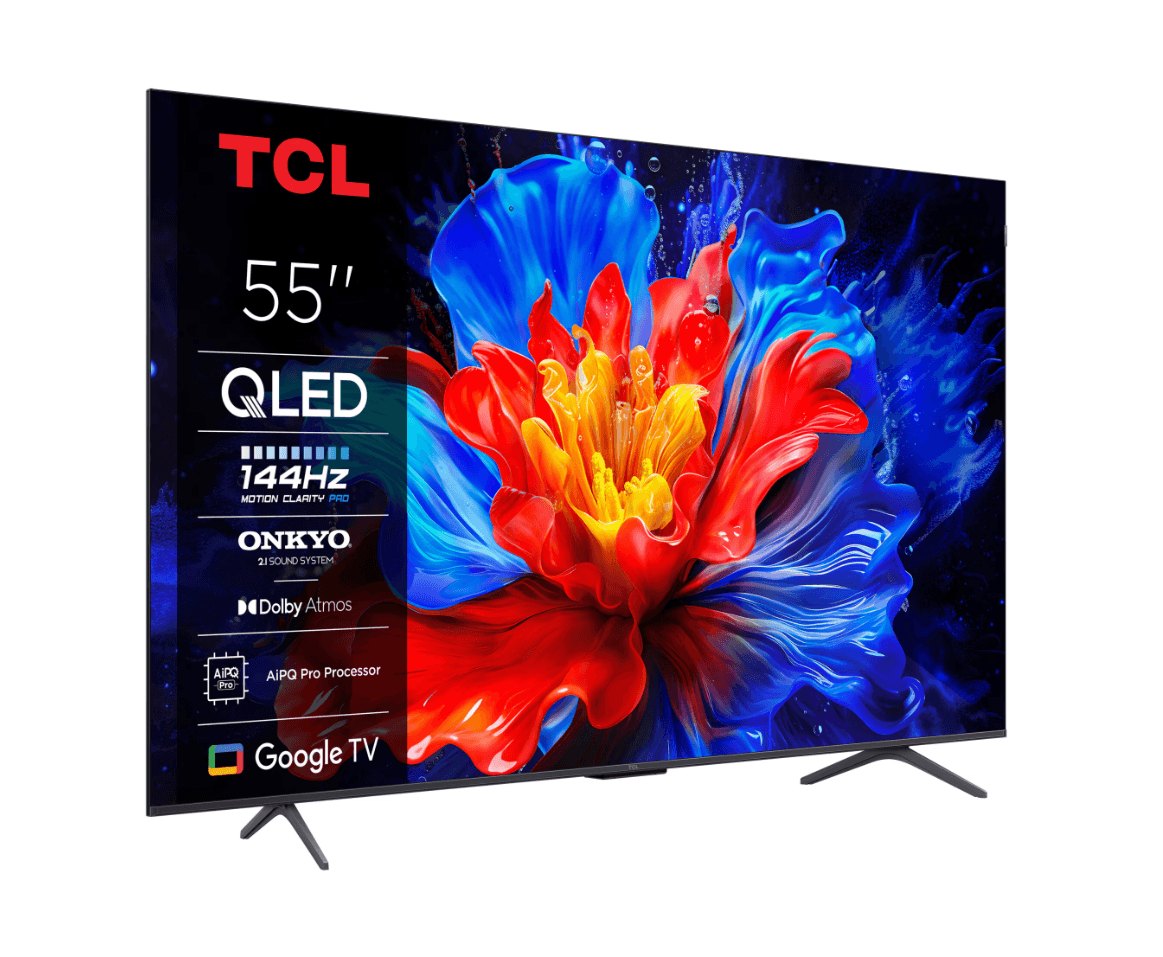 Televizor TCL QLED 55P8K, 139 cm, Smart Google TV, 4K Ultra HD, Clasa F, 144Hz, Onkyo — miniatură