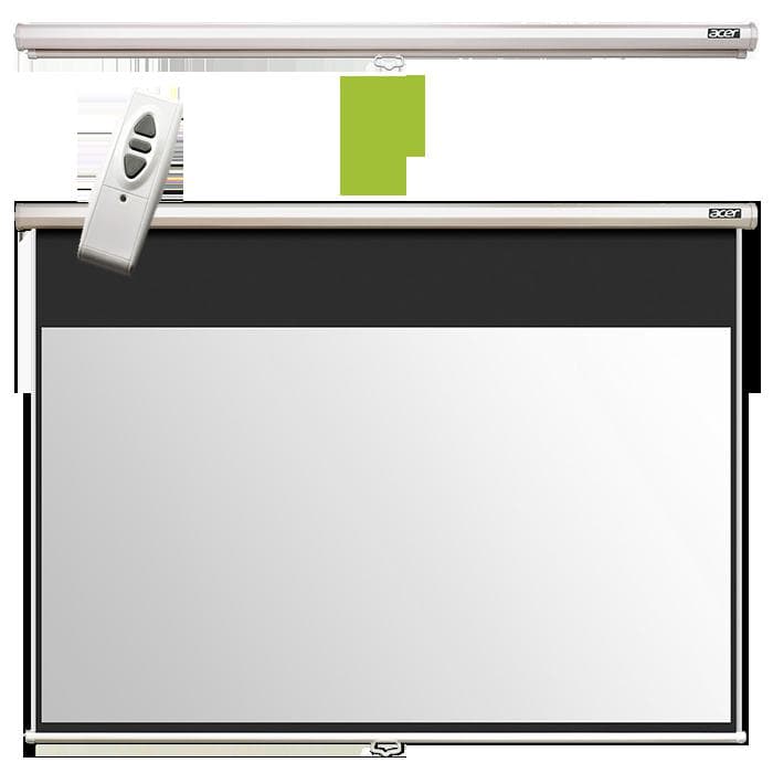 Ecran proiectie electric ACER 100" - E100-W01MWR, 16:10, dimensiuni totale 221x 159 cm, greutate 10 kg, telecomanda, culoare alb mat — miniatură