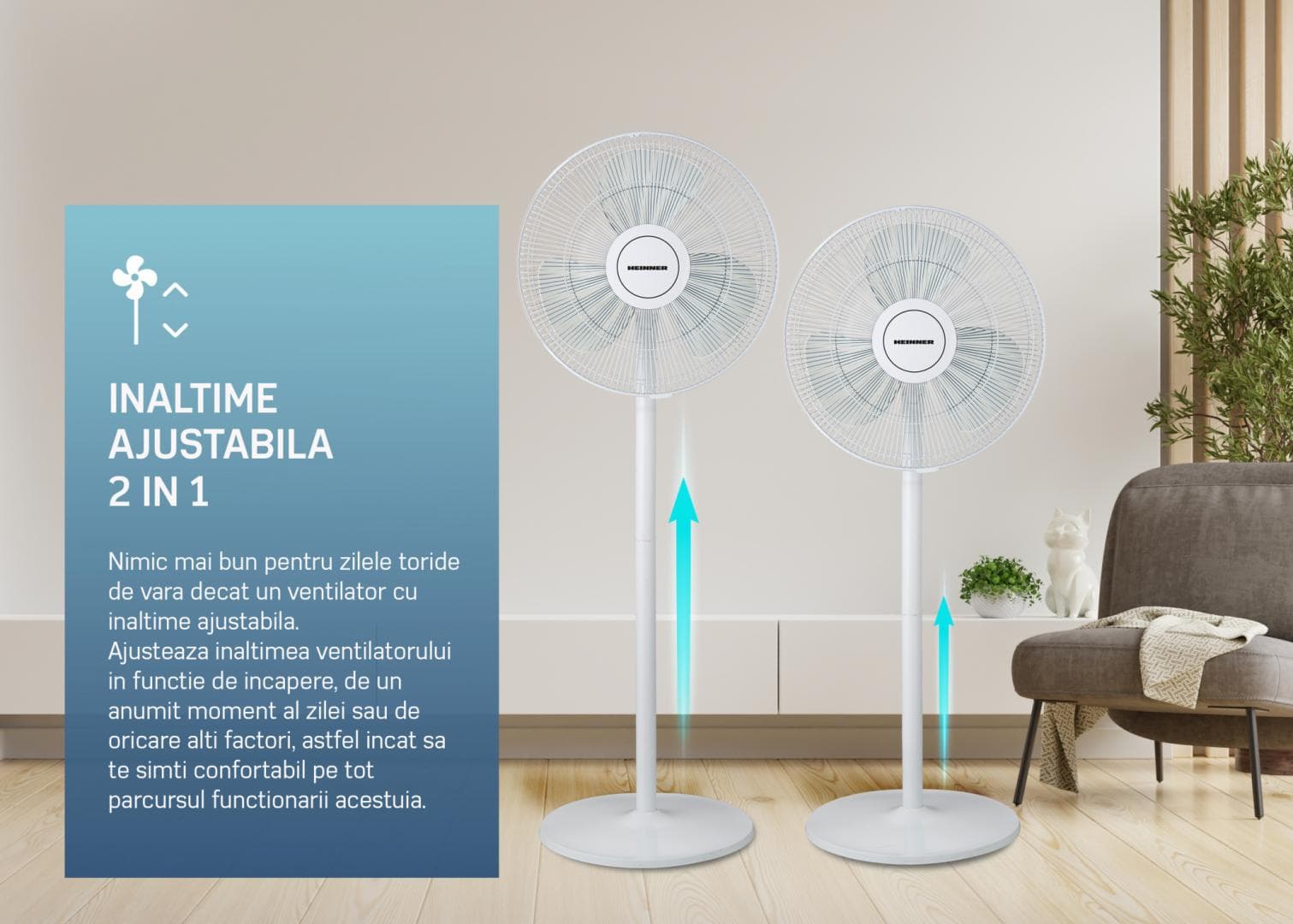 VENTILATOR CU PICIOR HEINNER HSF-M50WH — miniatură