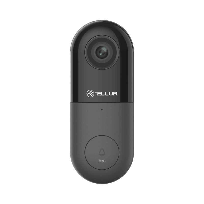 Video interfon WiFi Tellur Smart 1080P, PIR, negru — miniatură