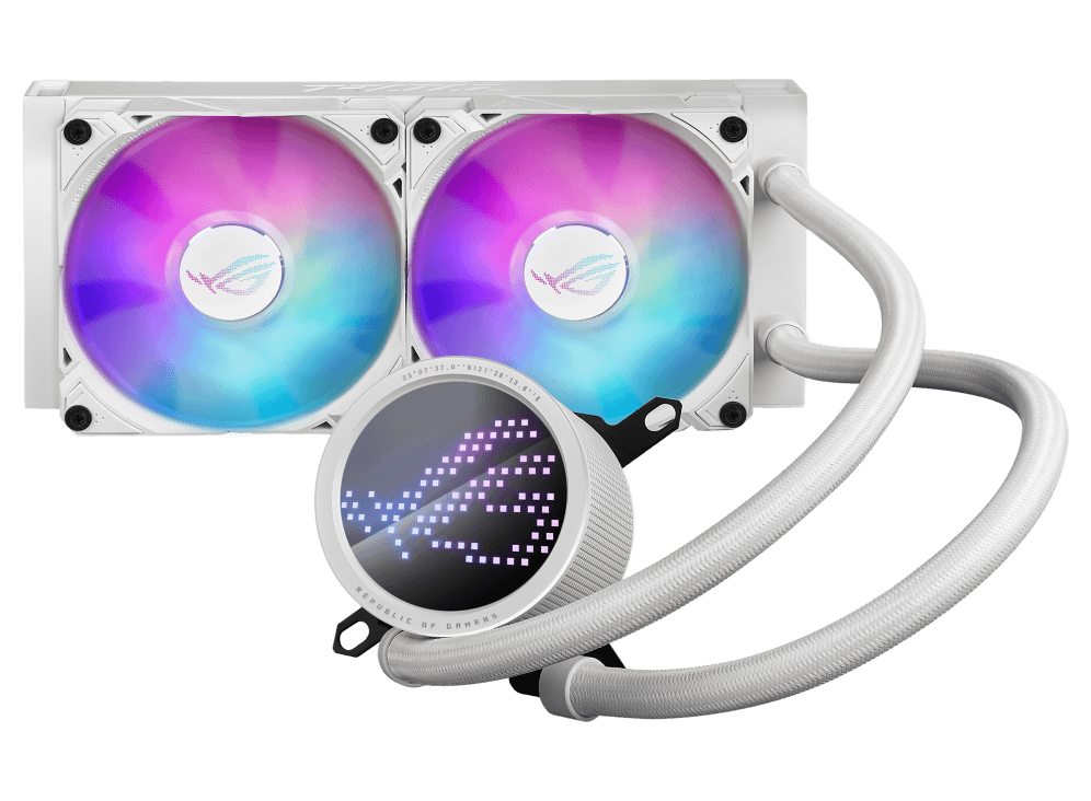 Cooler Procesor ASUS ROG Ryuo III 240 ARGB White Edition, Lichid, 12 cm, 2 ventilatoare, aRGB