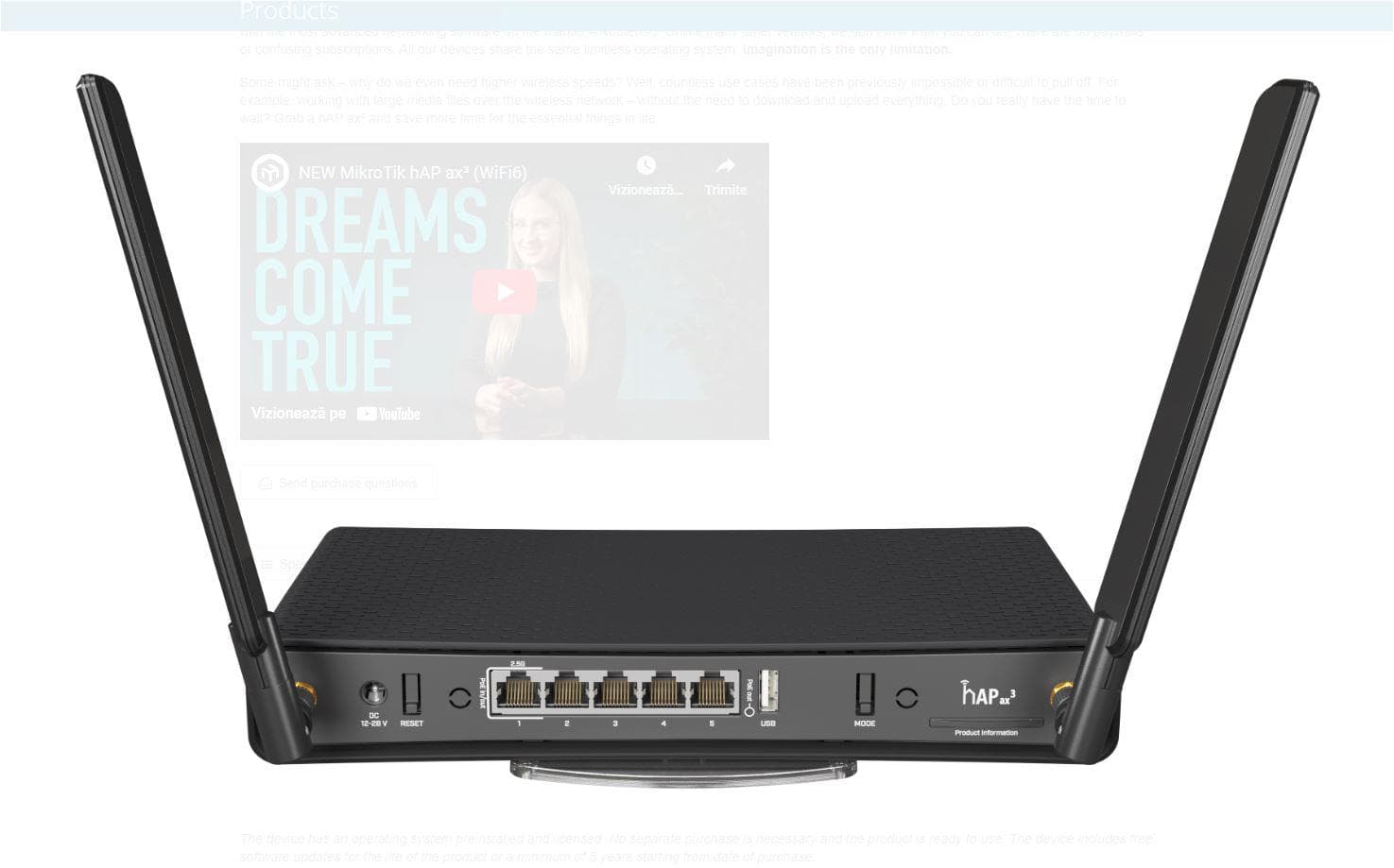 Mikrotik Dual-Band WI-FI 6 Wireless router, AX1800, C53UiG+5HPaxD2HPaxD, Procesor IPQ-6010 cu 4 nuclee, 864 mhz, 1gb RAM, NAND 128 mb, witeza wireless 2.4Ghz: 574Mbit/s, 5Ghz: 1200 Mbit/s, interfata: 4 x 10/100/1000, 1 x 2.5G, 1 x POE out, 1 x USB, Certificari: CE, FCC, IC, EAC, ROHS. — miniatură