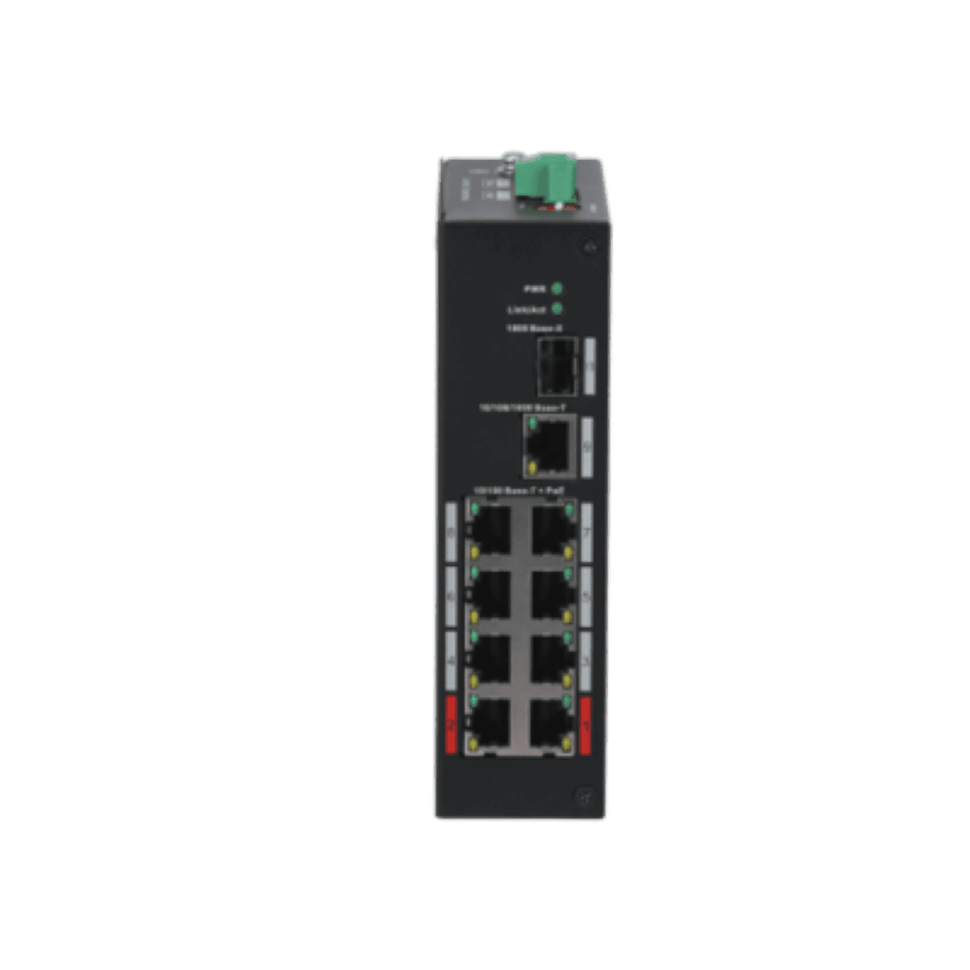 Dahua Switch 8 porturi, POE, PFS3110-8ET-96-V2, Standarde retea: IEEE802.3/IEEE802.3u/IEEE802.3X/IEEE 802.3ab/IEEE802.3z, Capacitate de comutare: 7.6 Gbps, Rata de transfer: 4.17 Mpps, Porturi POE: 1,2,4,5 (V+) / 3,6,7,8 (V-), distanta POE: 250m, Interfata: 8x RJ45, 10/100 Mbps (PoE), 1x RJ45 — miniatură