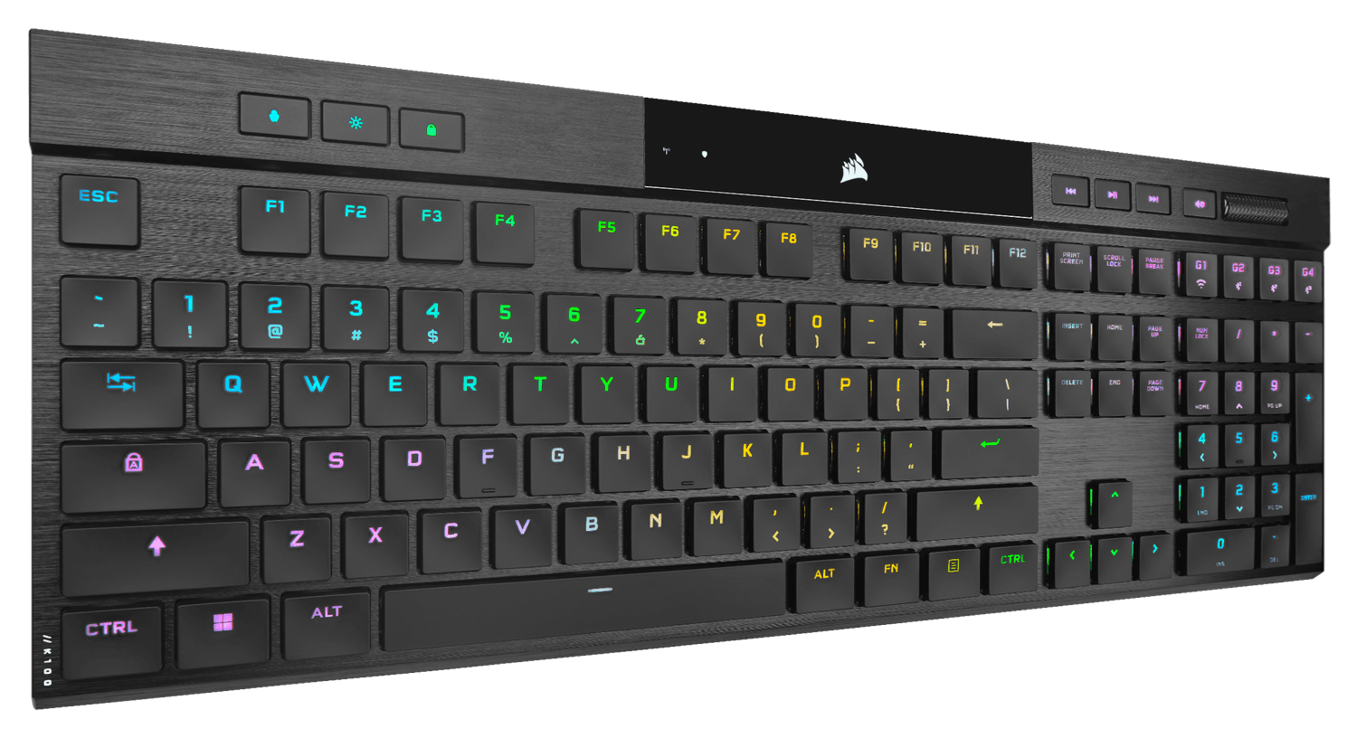 Tastatura Mecanica Gaming CORSAIR K100 AIR, RGB, Wireless, negru — miniatură
