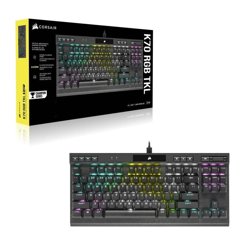 Tastatura Mecanica Gaming CORSAIR K70 RGB TKL CHAMPION SERIES, RGB, USB, Negru — miniatură