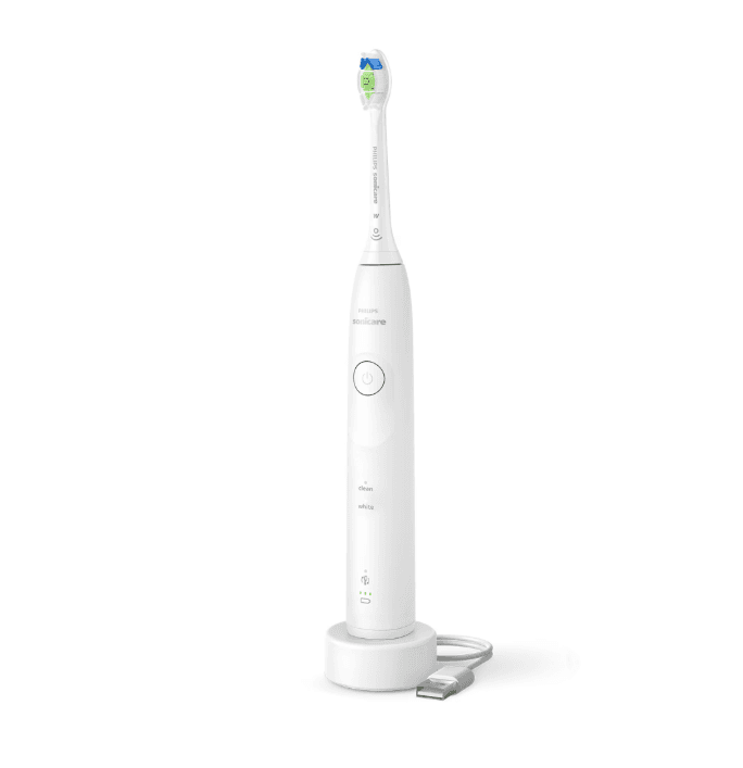 Periuta de dinti electrica Philips Sonicare HX7110/01, 62.000 miscari/minut, autonomie 21 zile, 2 moduri periere, senzor presiune integrat, functia BrushSync, capat de periere Otimal White, alb — miniatură